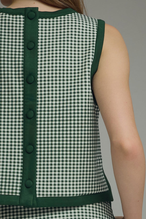 Gingham Skirt Set- H. Green