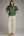 Solid Puff Sleeve Scallop Top- H. Green