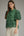 Solid Puff Sleeve Scallop Top- H. Green