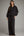 Solid Half Zip Pants Set- Black