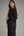 Solid Half Zip Pants Set- Black