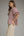 Stripe ¾ Puff Sleeve Top- Plum