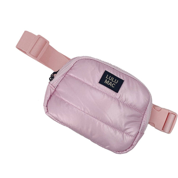 Puffer Metallic Belt Bag- Rose Gold