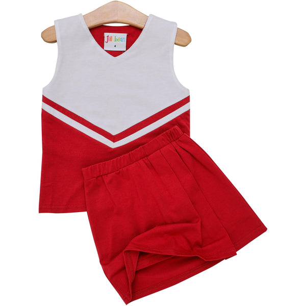 Cheer Uniform Skort Set- Red/White