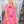 Neon Pink Mesh Overlay Ornament Dress- Women's