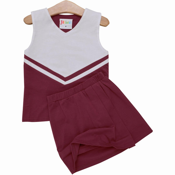 Cheer Uniform Skort Set- Maroon/White