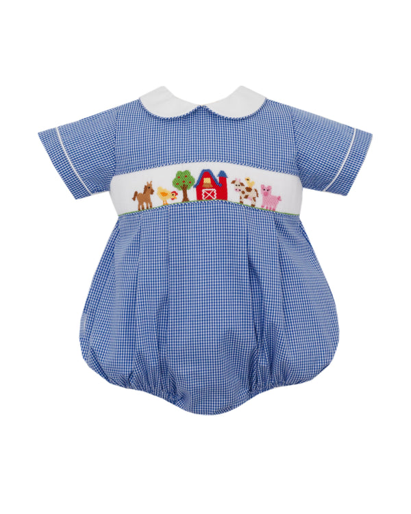 Farm Bubble- Royal Blue Gingham