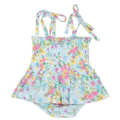 Smocked Bubble W/ Skirt- Little Buttercup Floral