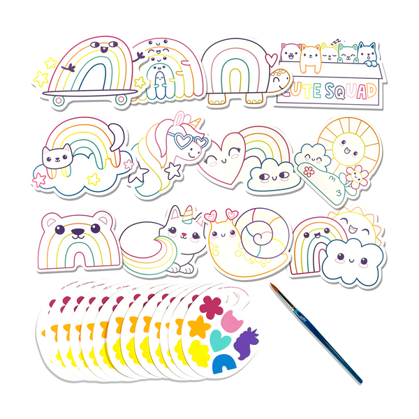 Playful Painters: Easy Watercolor Painting Kit- Rainbow Cuties (25 PC Set)