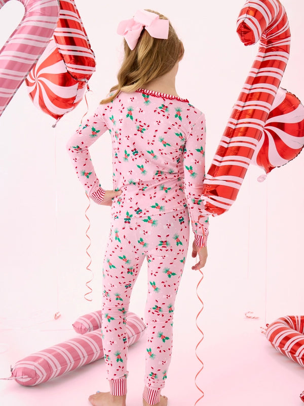 Holly Candy Canes LS Pajama Set