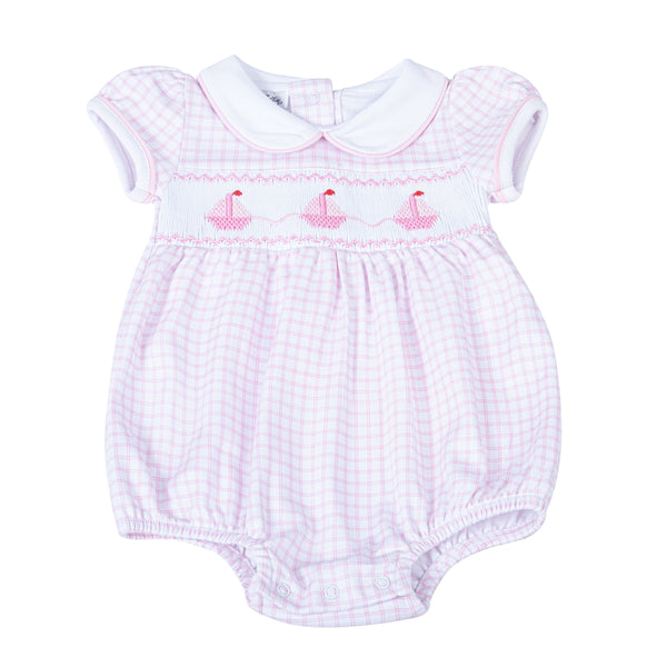Ahoy Baby Classics Smocked Bubble- Pink