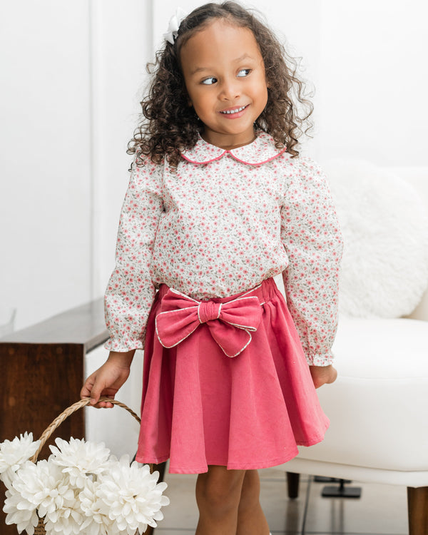 Laurie Skirt Set- Tiny Roses Garden