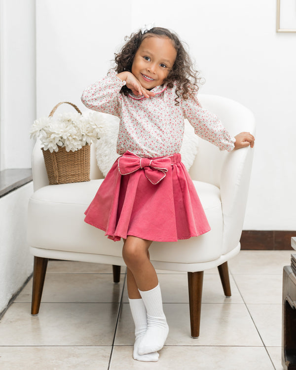 Laurie Skirt Set- Tiny Roses Garden