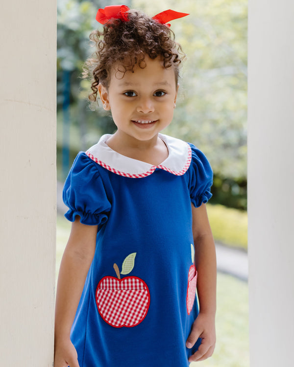 Apple Knit Dress- Royal Blue