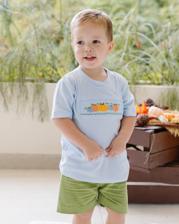 Pumpkin Harry Play Knit Tee- Light Blue