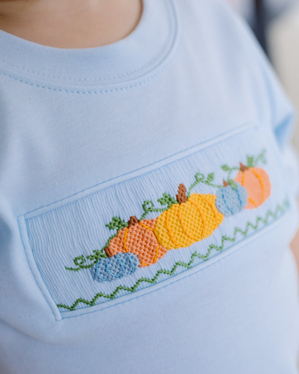 Pumpkin Harry Play Knit Tee- Light Blue