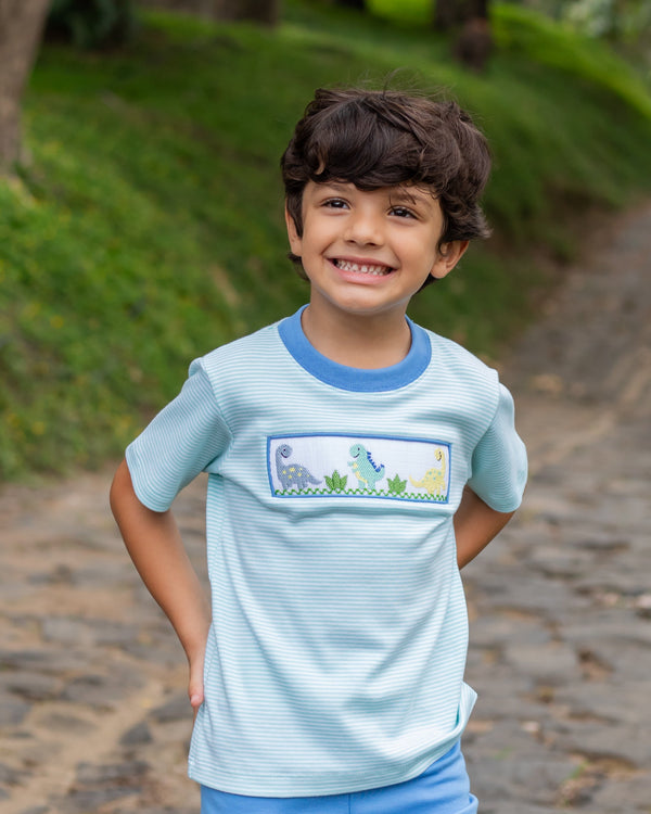 Dino Harry's Play Knit Tee- Mint Bitty