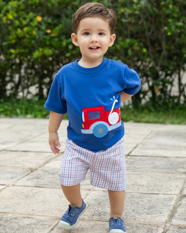 Firetruck Short Set- Royal Blue