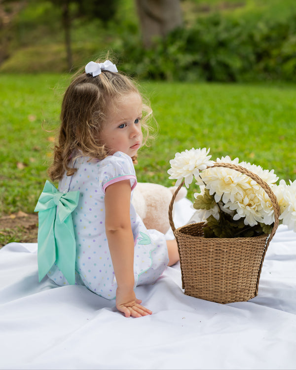 Flowers Bloomer Set- Multicolor Polka Dot