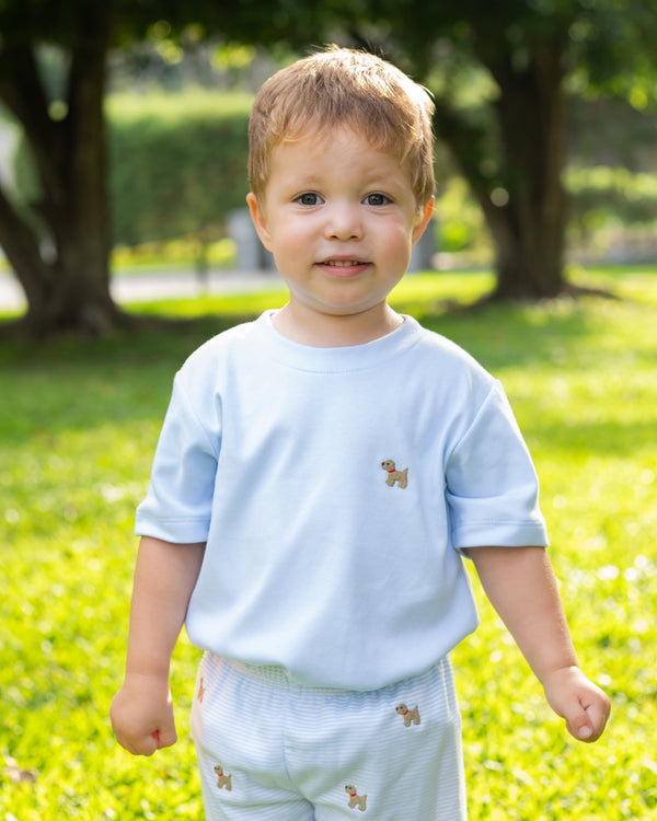 Puppy Knit Harry's Play Tee- Lt. Blue