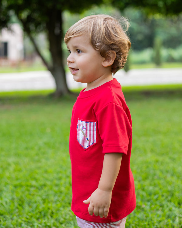 Baseball Short Set- Red