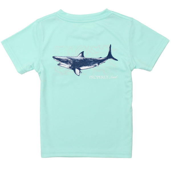 Performance Tee SS Topo Shark- Seafoam