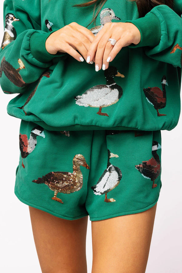 Dark Green Duck Short- (Women's)