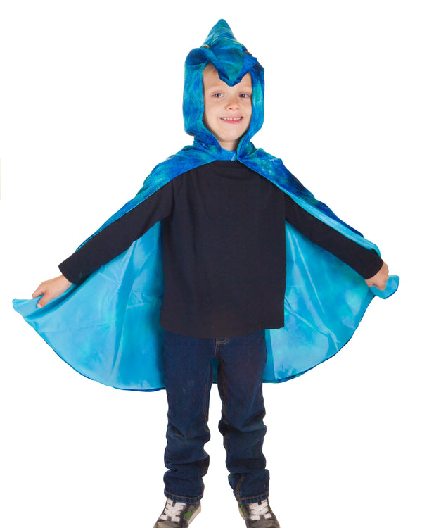 Pterodactyl Hooded Cape- Blue