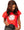 Red Flower Baseball Tee- (Women's)