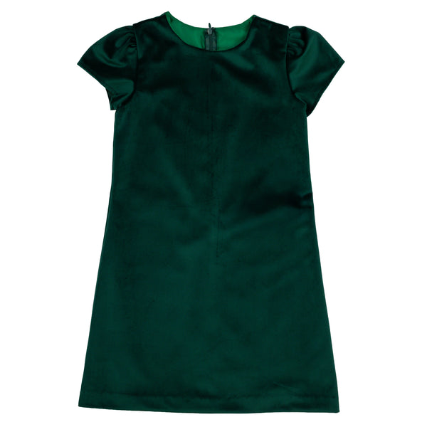 Velvet A Line Dress- Green