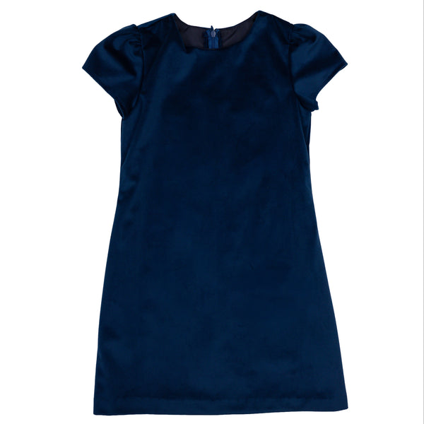 Velvet A Line Dress- Navy