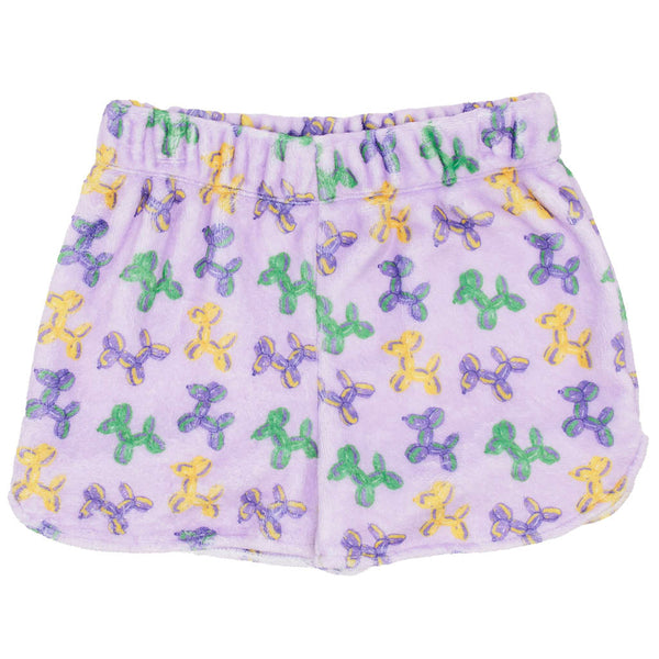 Mardi Gras Balloon Dog Fuzzy Short