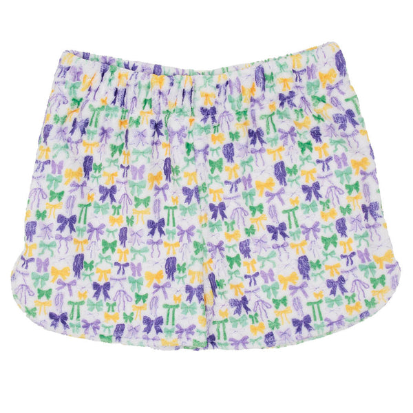 Mardi Gras Bows Fuzzy Short