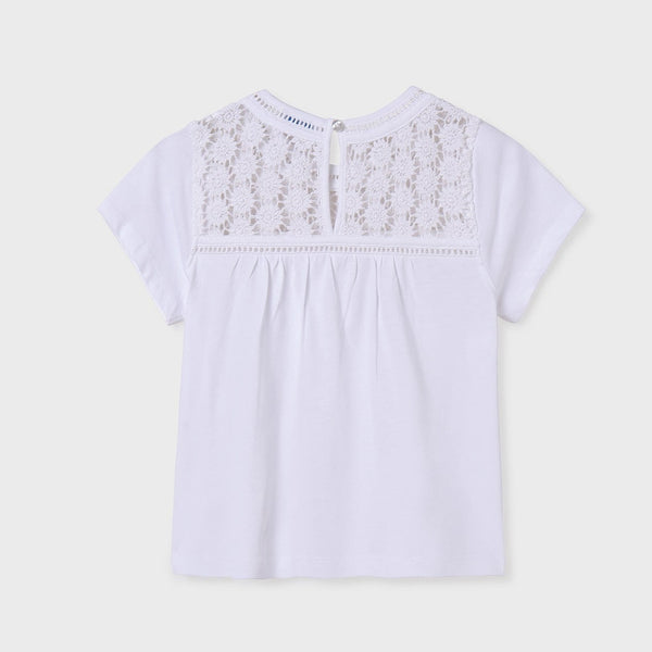 Crochet Flowers Shirt- White