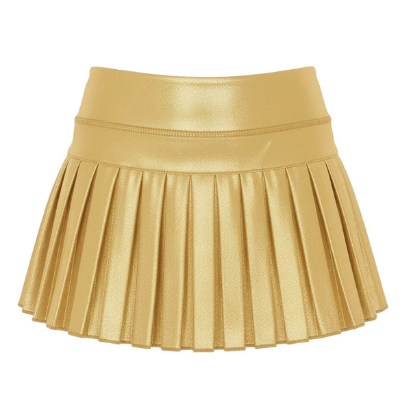 Mini Pleated Skort- Gold Shimmer
