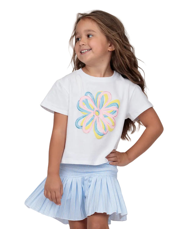 Glitter Puffy Graffiti Flowers Boxy T