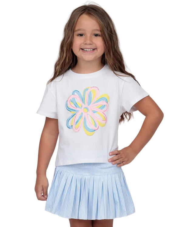 Glitter Puffy Graffiti Flowers Boxy T