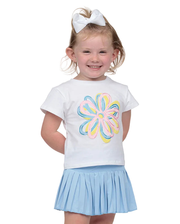 Glitter Puffy Graffiti Flowers Boxy T