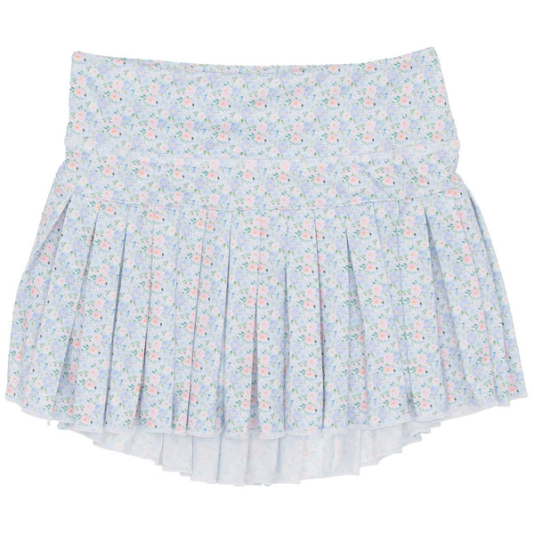 Grand Blue Flowers Mini Pleat Skort