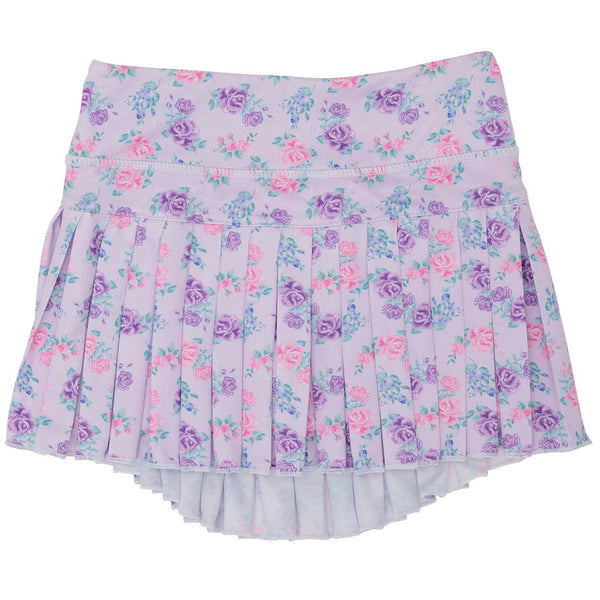 Grand Lavender Roses Mini Pleated Skort