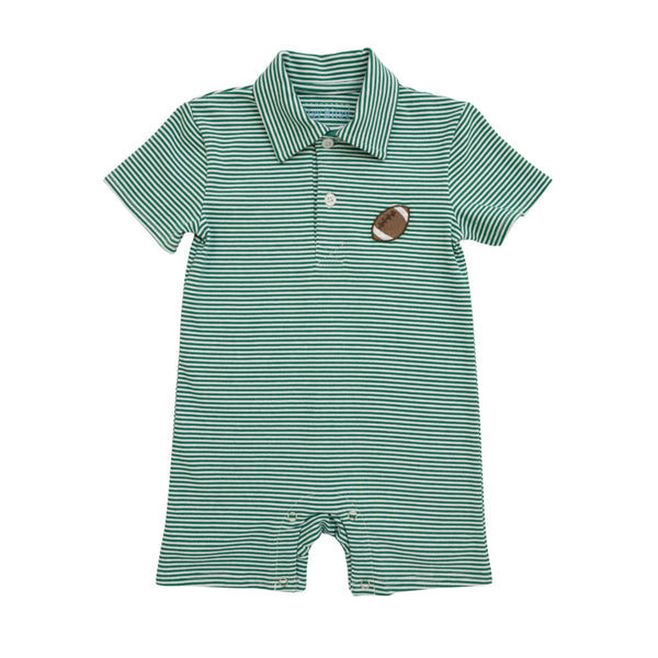 Football Polo Romper- Green