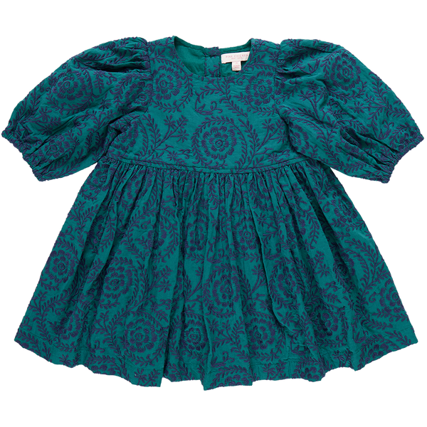 Brooke Dress - Evergreen Blooming Embroidery