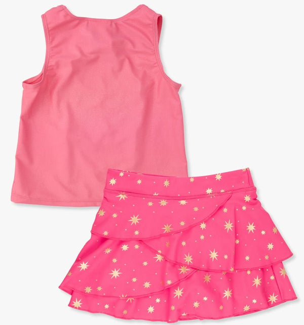 Active Princess Tiered Skort Set- Royal Pink Princess