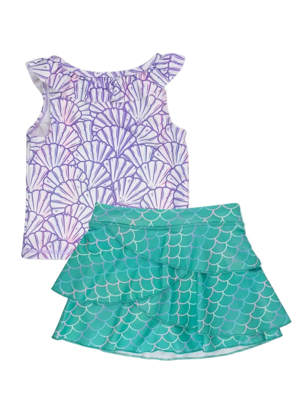 Active Princess Tiered Skort Set- Magical Mermaid