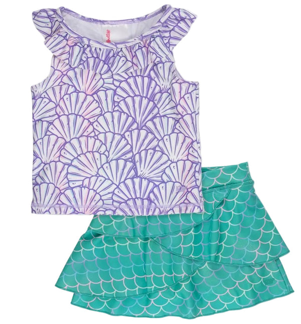 Active Princess Tiered Skort Set- Magical Mermaid