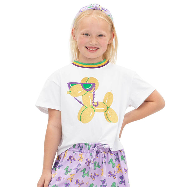 Mardi Gras Balloon Dog Top Knot Headband