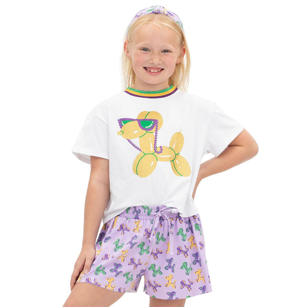 Mardi Gras Balloon Dog Butterfly Short