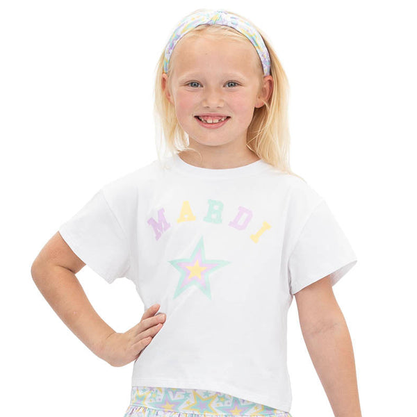 Mardi Gras Pastel Star Screen Print Boxy T