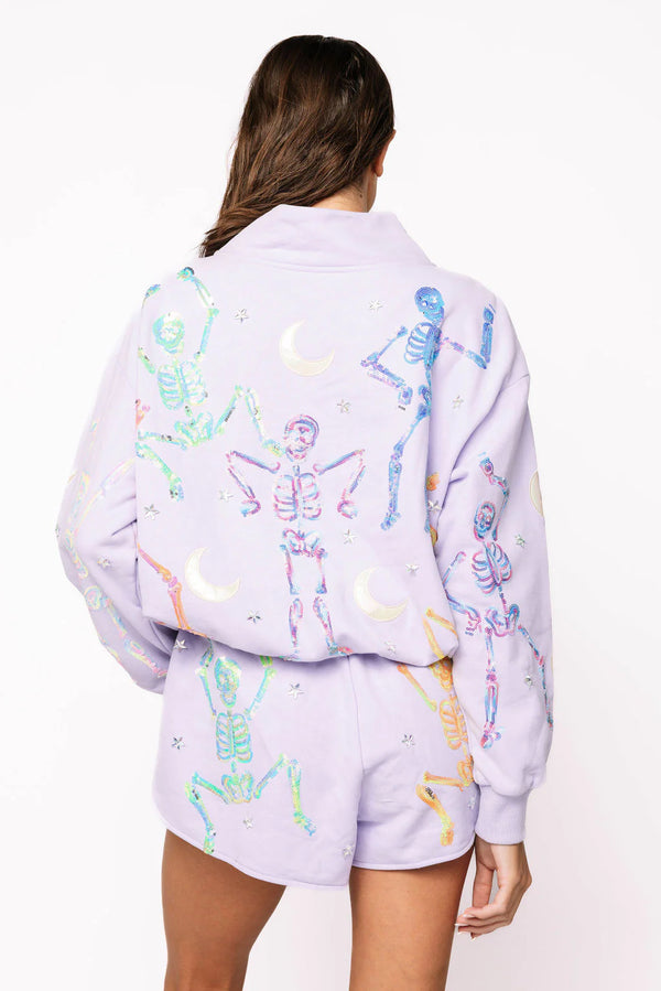 Lavender & Multi Dancing Skeleton Short- (Women's)