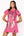Hot Pink Multi Skeleton Body Tee Dress- (Women's)